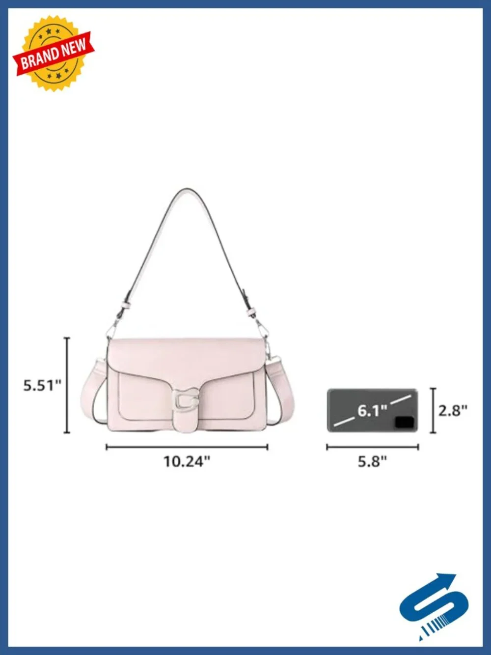 Women's Leather Crossbody Bag with 2 Straps, Large Capacity Shoulder Purse